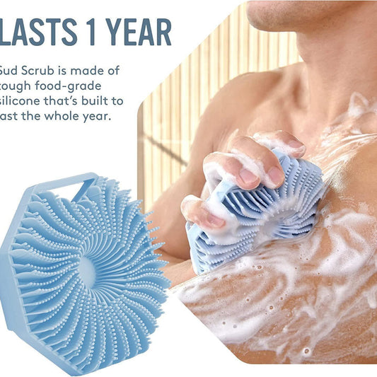 Soft Silicone Body Scrubber With handle meant to carry a lot less bacteria